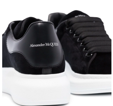 oversized-sole velvet sneakers - Ayakkabı, Siyah
