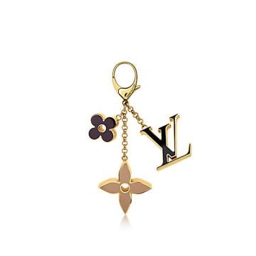 FLEUR DE MONOGRAM BAG CHARM - Çanta Aksesuarı, Gold