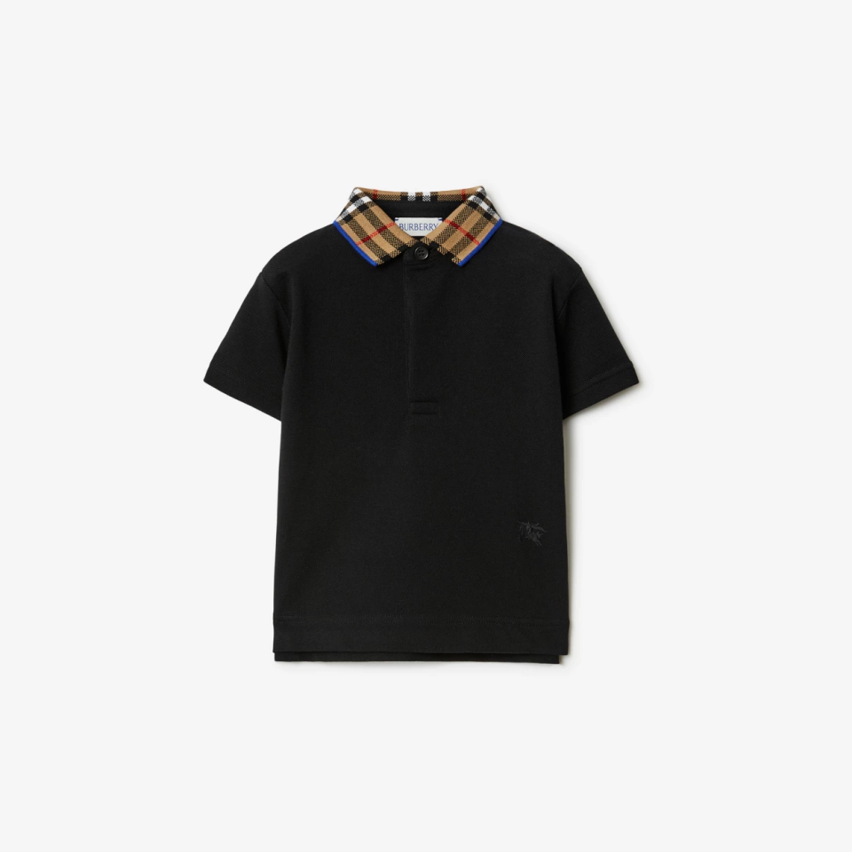 Check Collar Cotton Polo Shirt - T-Shirt