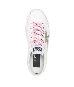 star-patch lace-up sneakers - Ayakkabı, Beyaz
