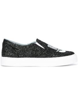 glittery slip-on sneakers - Ayakkabı, Siyah