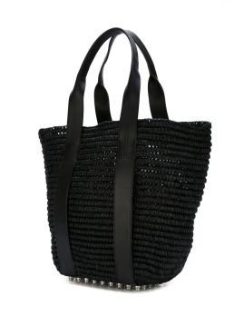 raffia tote - Çanta, Siyah