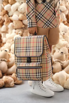Vintage Check Cotton Backpack -  Çocuk Sırt Çantası, Desenli