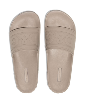 logo-embossed pool slides - Terlik, Krem