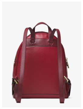 Rhea Zip Leather Backpack - Çanta, Bordo