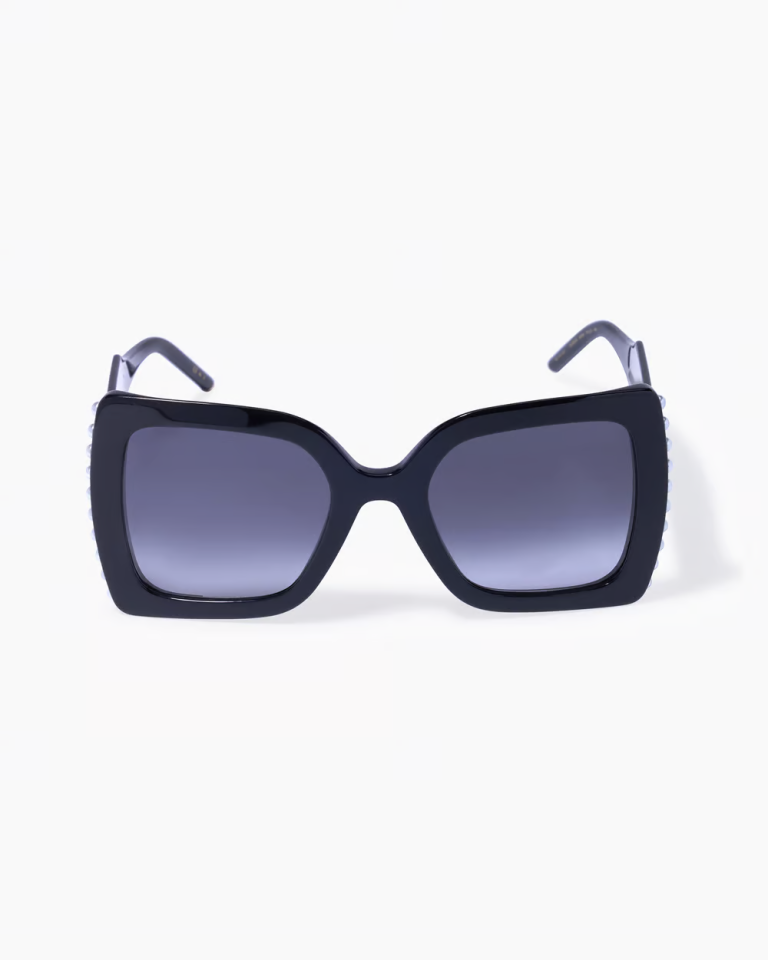 Oversized Square Sunglasses With Pearl Detail - Güneş Gözlüğü