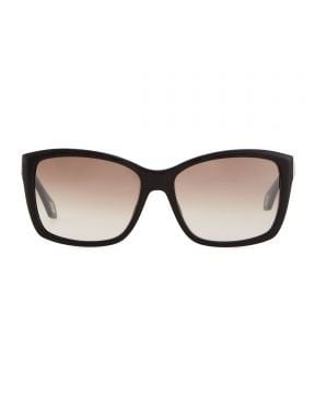 Rectangle Plastic Sunglasses - Güneş Gözlüğü, Siyah