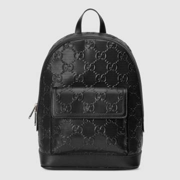 GG embossed backpack - Sırt Çantası, Siyah