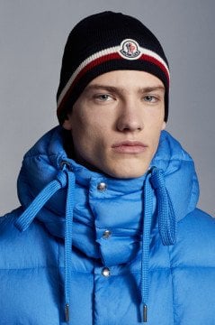 Tricolour Wool Beanie - Bere, Lacivert