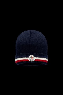 Tricolour Wool Beanie - Bere, Lacivert