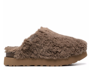 platform shearling slippers - Terlik, Kahverengi