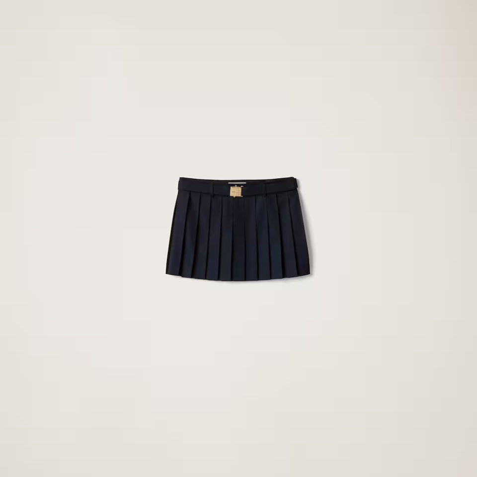 Pleated batavia miniskirt - Pileli Etek
