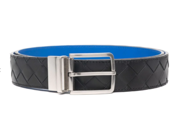 Intrecciato leather belt - Kemer, Siyah