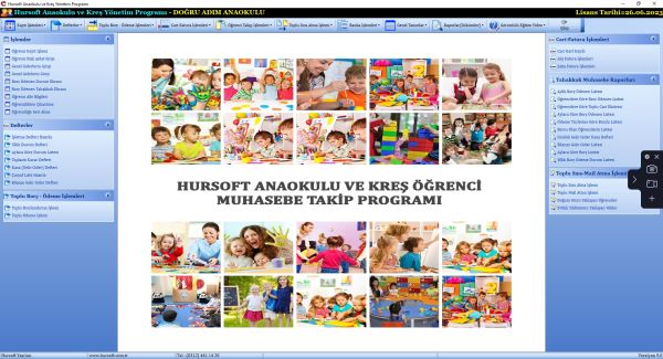 HURSOFT ANAOKULU VE KREŞ YÖNETİM PROGRAMI ( SINIRSIZ ÖĞRENCİ KAYIT KAPASİTELİ)