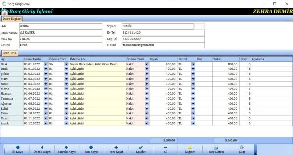 HURSOFT APARTMAN YÖNETİM PROGRAMI (SINIRSIZ DAİRE KAYIT KAPASİTELİ)