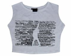 ROCK'N ROLL Baskılı Göbek Üstü-Yarım T-shirt