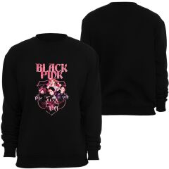 Blackpink ( KPop , Black Pink ) Baskılı Bisiklet Yaka Sweatshirt