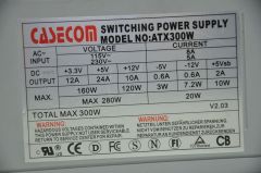 CASECOM ATX300W P3 POWER SUPPLY