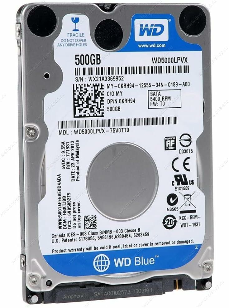 WD 500 GB 2.5″ Blue Sata3 5400rpm 8MB WD5000LPVX
