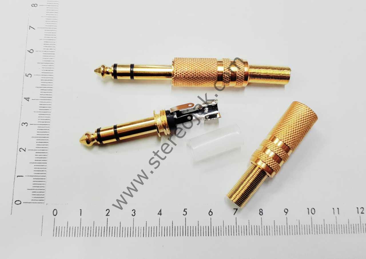 6.3MM Gold Stereo Jak , Altın Erkek Jak , Gitar Jak