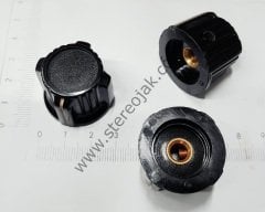 Potansiyometre Düğmesi , 6 mm Genişlikteki Pot Millerine Uygundur , Yandan Vidalıdır , Yükseklik : 22mm , Made in Taiwan