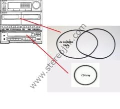 SONY  FH-B7CD   HCD-H7  H1500   MHC-1500-SM  (  KASET VE CD BÖLÜMÜ LASTİK SETİ ) 3LÜ SET