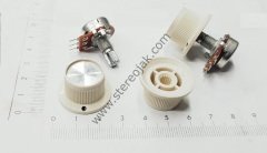 Beyaz , Konum Belirtgeçli , Potans Düğmesi , ( Yükseklik 20mm , Taban 2.5mm , Tepesi 17mm )  ,  ( 6mm Pot Başlarına Uygundur )