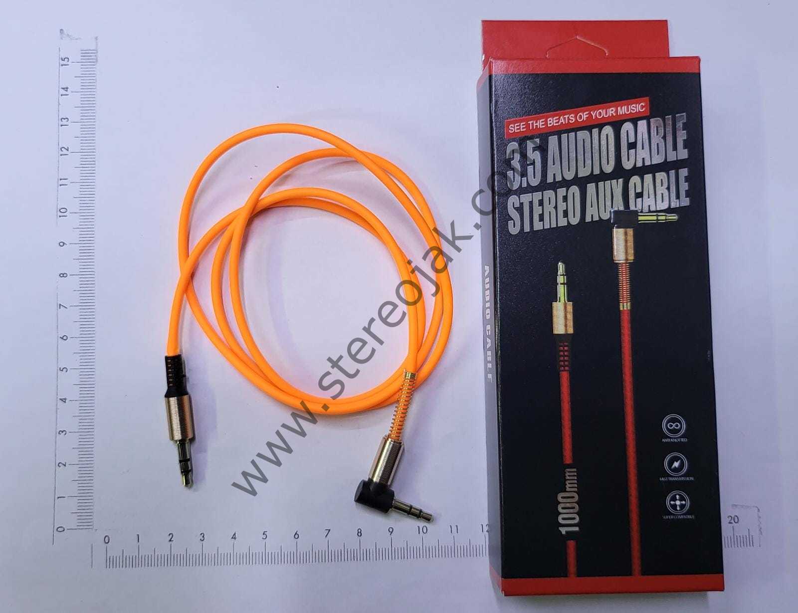 3.5mm - 3.5mm Stereo Jak , L Stereojak - Dik Stereojak , 100mm , 90 Dereceye 180 Derece Kablo Kaliteli Kablo