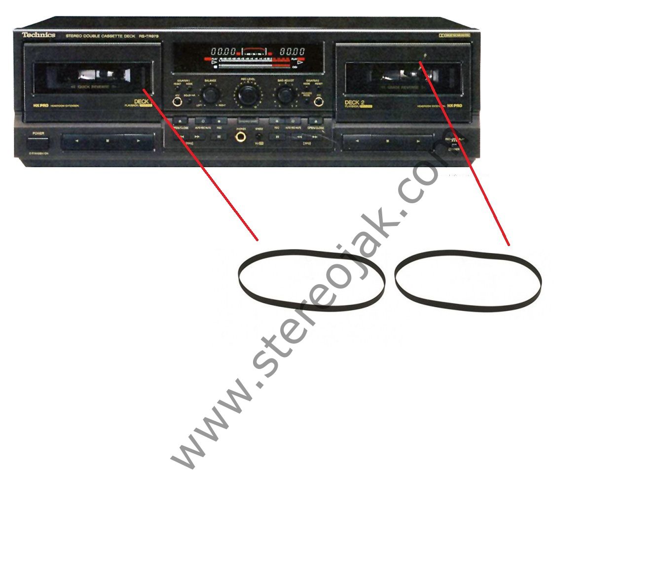 Technics RS-TR979 Double Cassette Deck     (   2li  Lastik  Takımı )