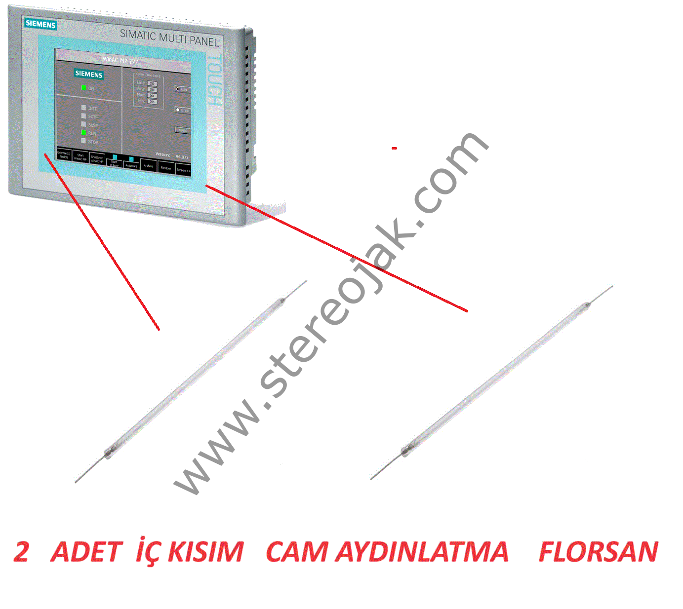 Siemens MP277 10 inch    uyumlu   iç kısım   florasa  2 li  set