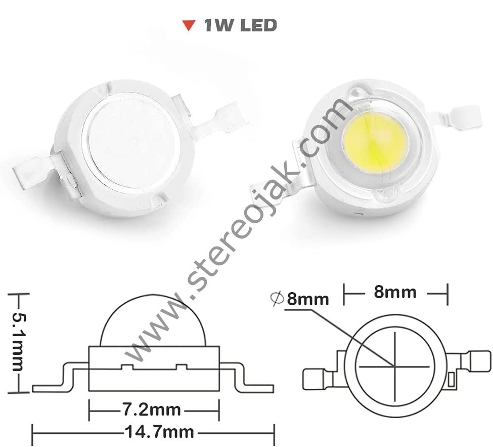 1 Watt Kaliteli  Power Led  350 mA  %100 Verimli  ( Renk Seçiniz )