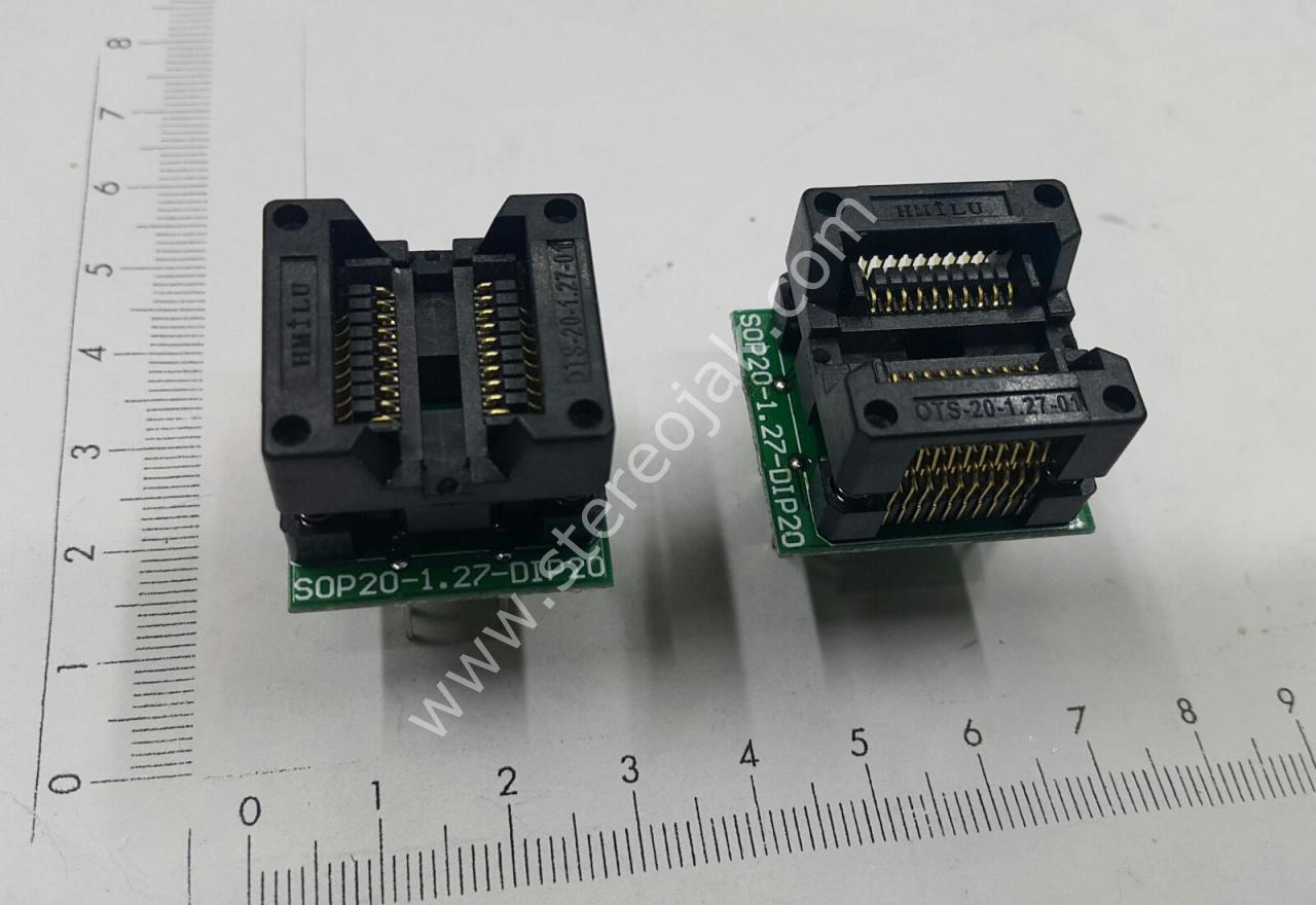 UNIVERSAL SOP20 TO DIP20 çevirici   adaptör   OTS-20-1.27-01 Socket, SOP20 TO DIP20,