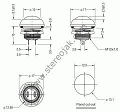 push buton yuvarlak tip   12mm plastik kasa  ( 6 RENK )