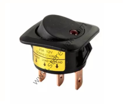 12V DC 25A Kırmızı Noktalı Anahtar 3 Pin ON-OFF Kaliteli