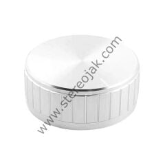 Metalik Parlak Potansiyometre Düğme Gümüş Renk 40MM Genişlik , 17MM Yükseklik
