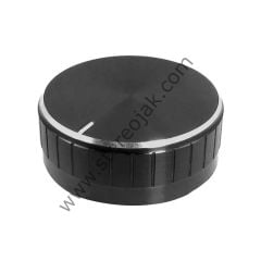 Metalik Parlak Potansiyometre Düğme Siyah Renk 40MM Genişlik , 17MM Yükseklik