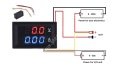 DİJİTAL VOLTMETRE / AMPER METRE  DC 0-100V   10A  ( H27V15   100 Volt ve  10 Amper  arası   LED Digital Panel Voltaj  Metre Test aleti )