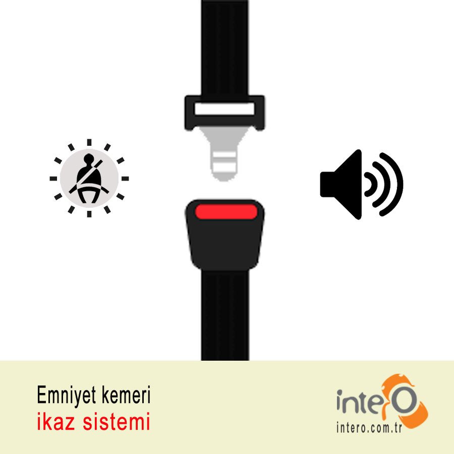 Emniyet Kemeri ışıklı ve sesli uyarı sensörü - 3 kişilik