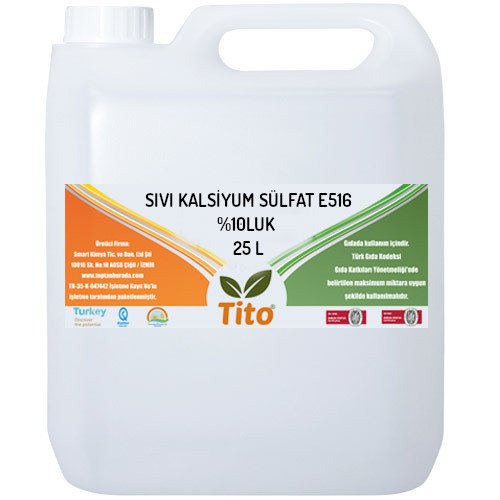 Sıvı Kalsiyum Sülfat E516 %10luk 25 litre