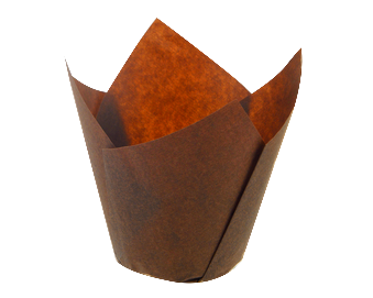 Kahverengi Tulip Lale Muffin Cupcake Mini Kek Kalıbı Kapsülü 5x16 cm 200 Adet