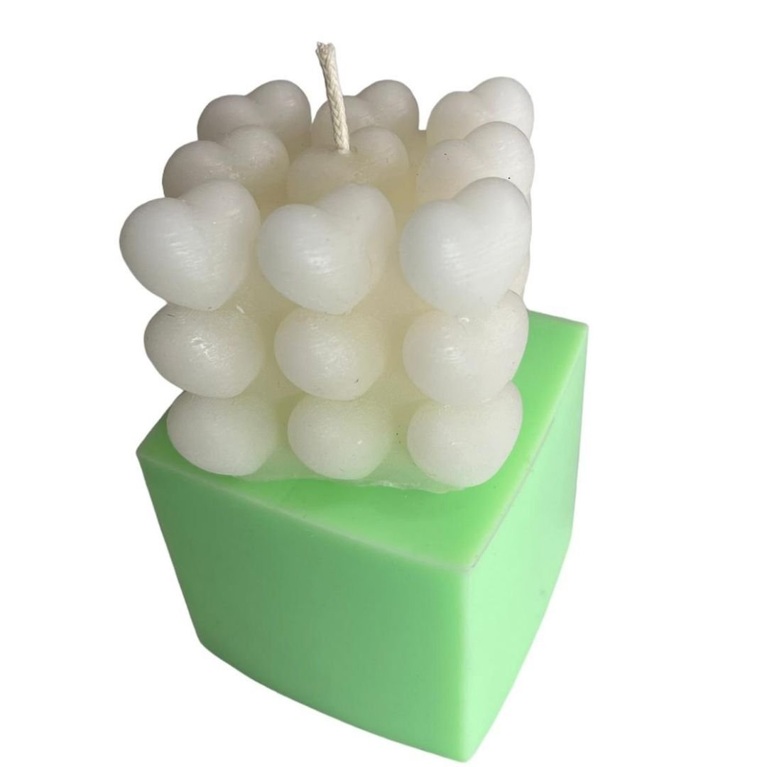 Bubble Mini Kalpler Silikon Kalıp Sabun Kokulu Taş Mum Epoksi Kalıbı 6x6x6 cm