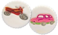 Araba & Motor Temalı Patchwork Baskı Seti (Resim Klişesi) 2 Parça