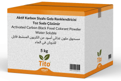 Bitkisel Karbon (Aktif Karbon) Siyahı Gıda Renklendiricisi Toz Suda Çözünür E153 5 kg