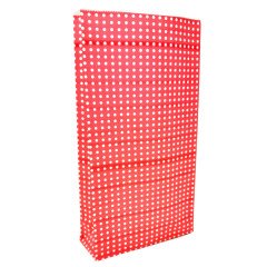 Kırmızı Puantiyeli Hediye Paketi Kese Kağıdı 25x15x6 cm 100 Adet