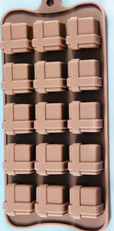 Hediye Paketi Silikon Kalıp Çikolata Sabun Kokulu Taş Mum Epoksi Kalıbı 15 Delikli