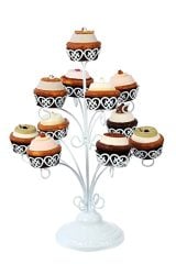 Muffin Cupcake Kurabiye Mini Pasta Kek Servis Sunum Standı Metal Ağaç Şekilli Sunumluk 11 Bölmeli