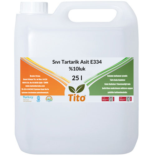 Sıvı Tartarik Asit E334 %10luk 25 litre