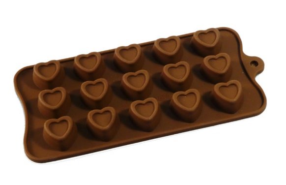 Ortası Çukur Kalp Silikon Kalıp Çikolata Sabun Kokulu Taş Mum Epoksi Kalıbı 15 Delikli