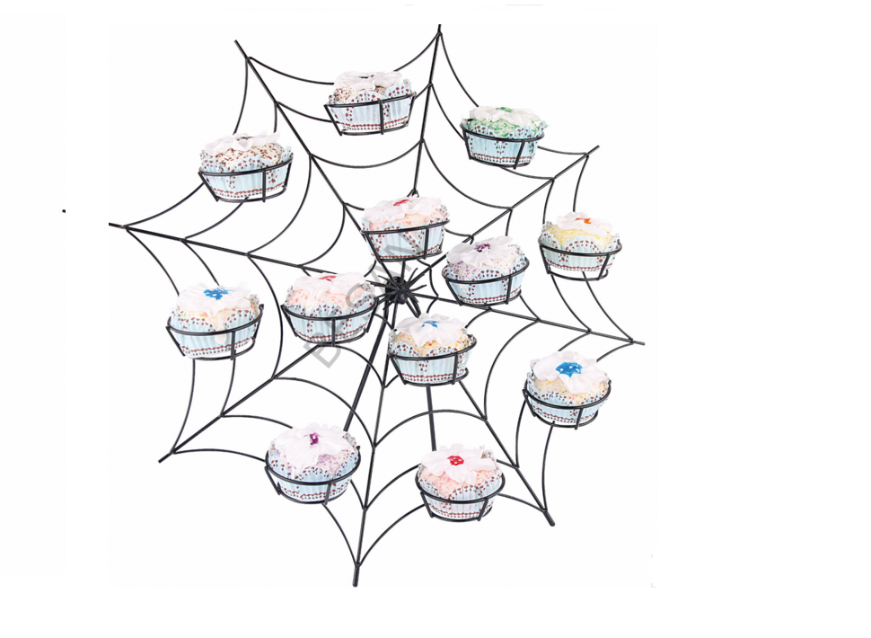 Muffin Cupcake Kurabiye Mini Pasta Kek Servis Sunum Standı Örümcek Ağı Cadılar Bayramı Halloween Sunumluk