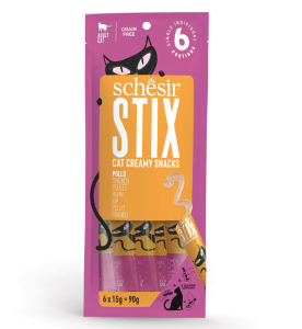 Schesir Stix Cat Creamy Tavuklu Kedi Ödülü 12x6x15 Gr Skt:11/25